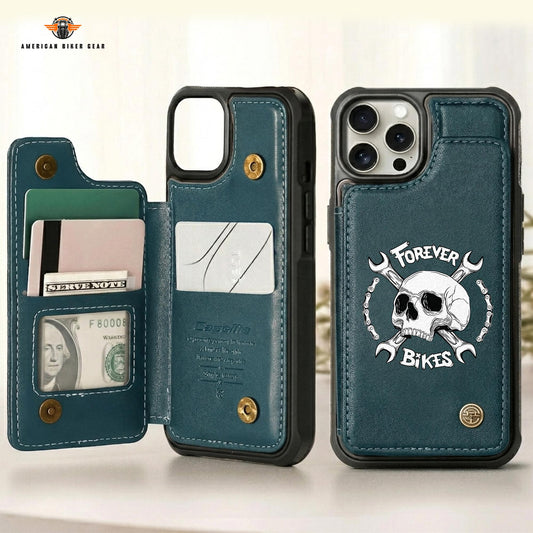 Biker Personalized Leather Wallet Phone Case LV05
