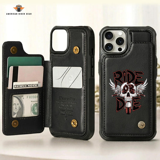 Biker Personalized Leather Wallet Phone Case LV06