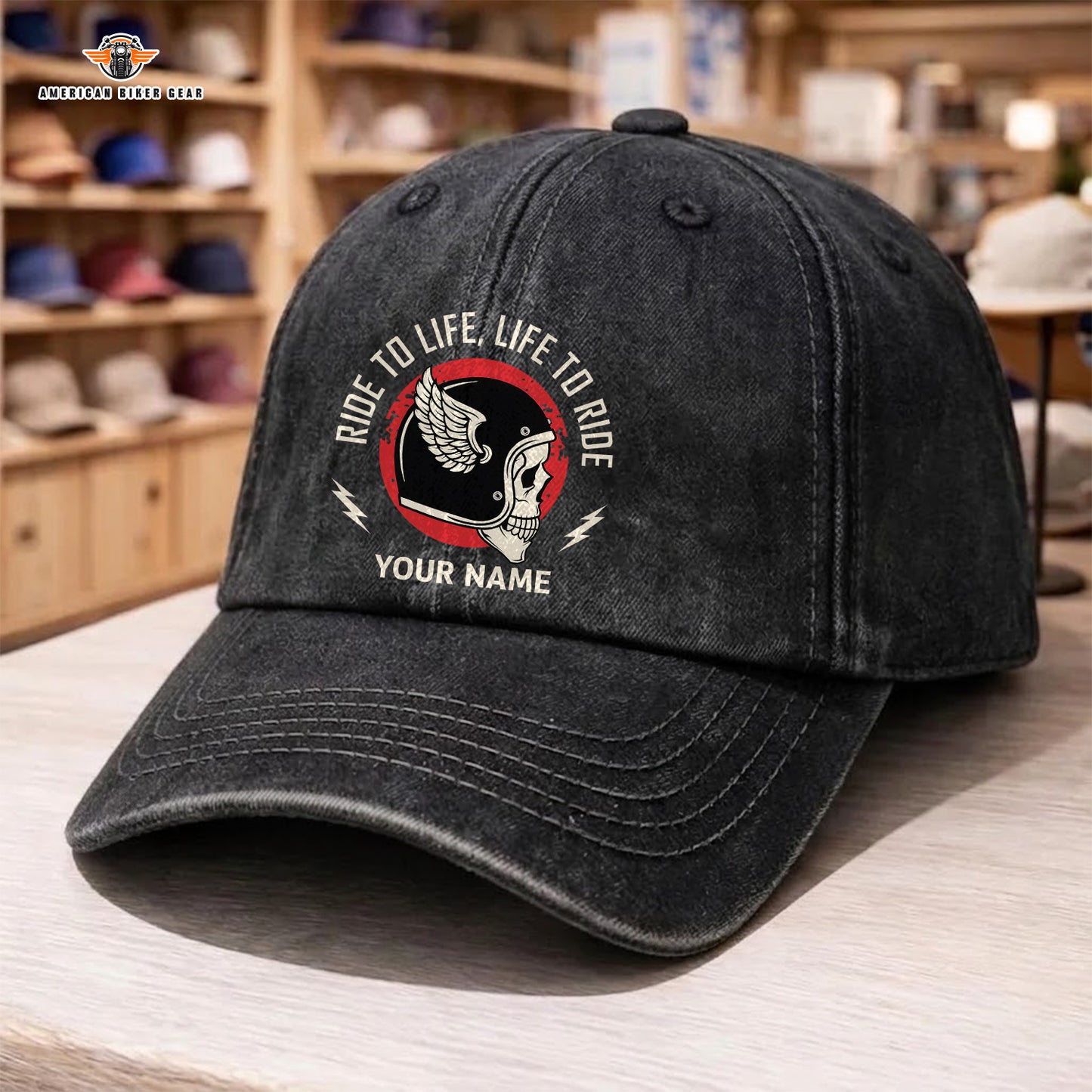 Biker Personalized Wash Cap LV03