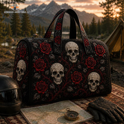 Skull Rose Quilted Duffle Bag LV03