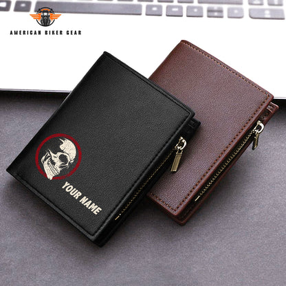 Biker Personalized Men’s Slim Vertical Leather Wallet LV04
