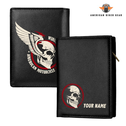 Biker Personalized Men’s Slim Vertical Leather Wallet LV04