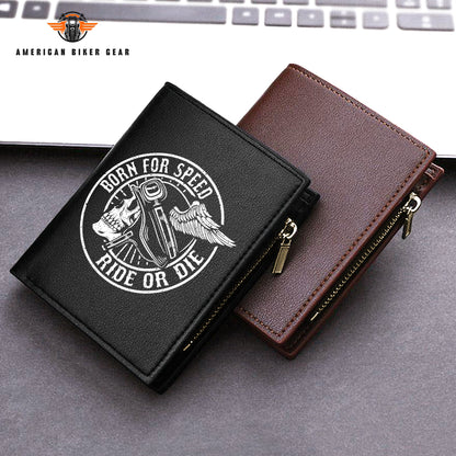 Biker Personalized Men’s Slim Vertical Leather Wallet LV05