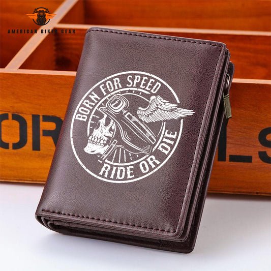 Biker Personalized Men’s Slim Vertical Leather Wallet LV05