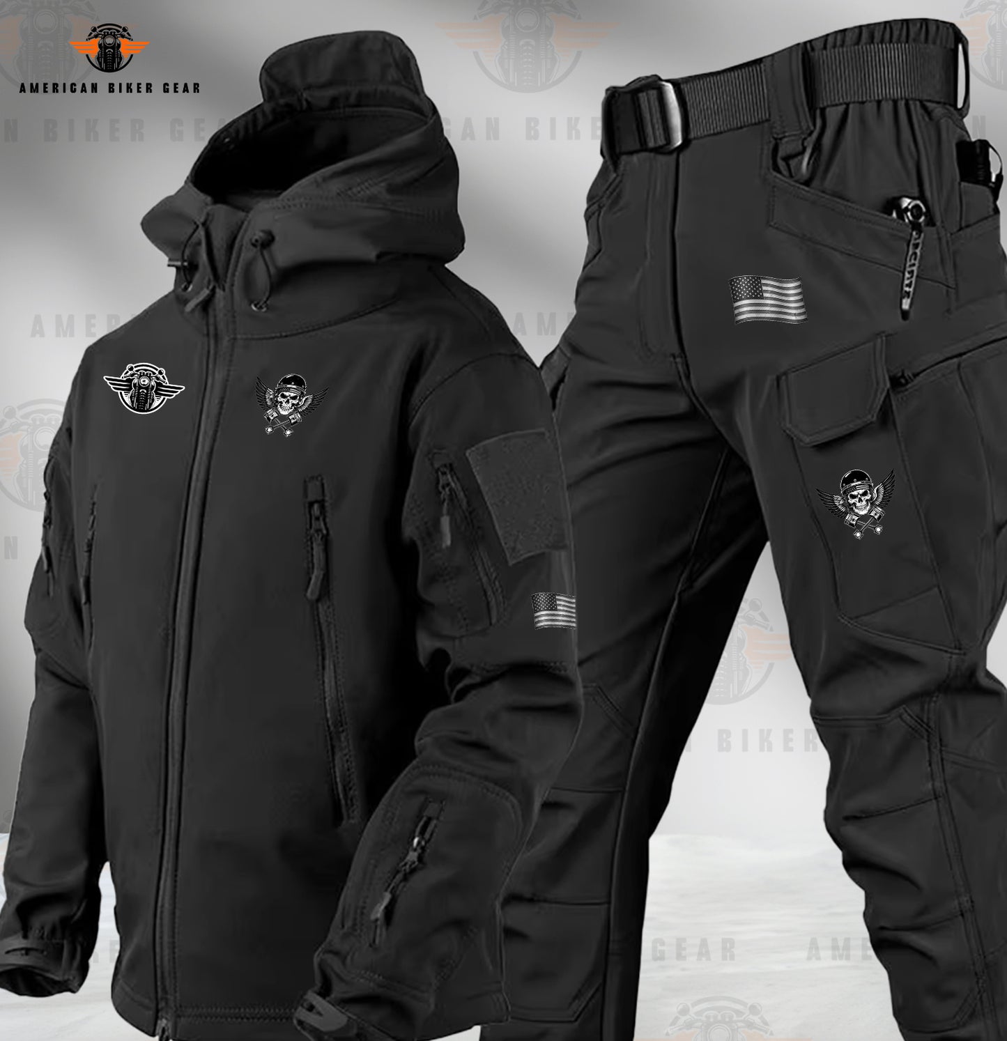 Skull Biker Tactical Outdoor Jacket and Pants MN03