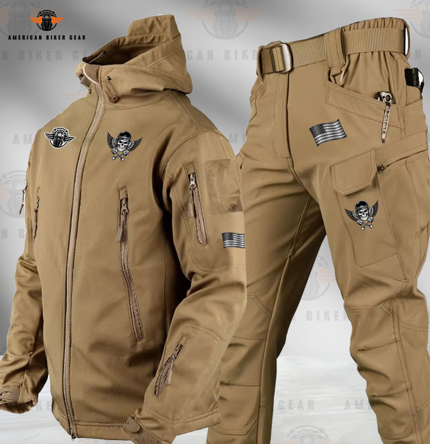 Skull Biker Tactical Outdoor Jacket and Pants MN03