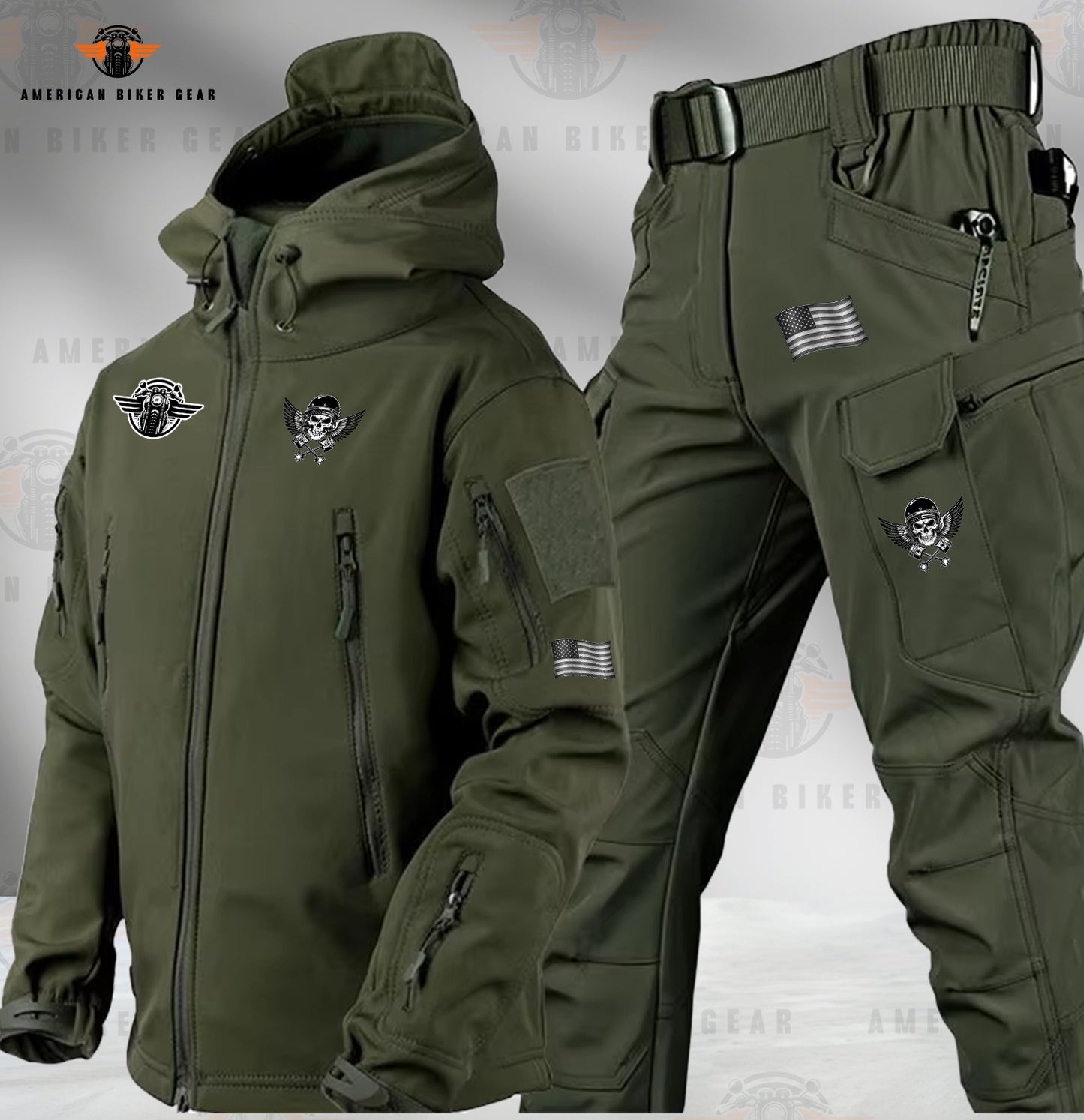 Skull Biker Tactical Outdoor Jacket and Pants MN03