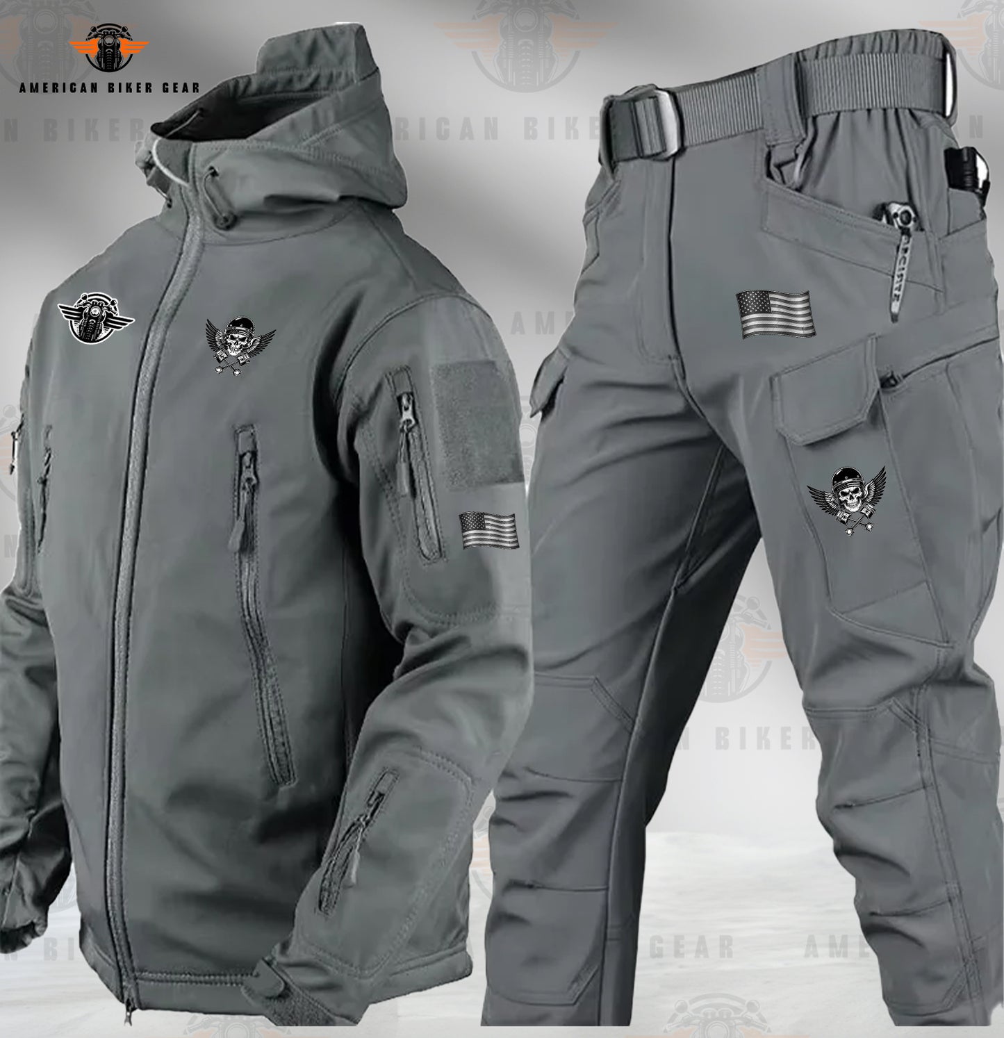 Skull Biker Tactical Outdoor Jacket and Pants MN03