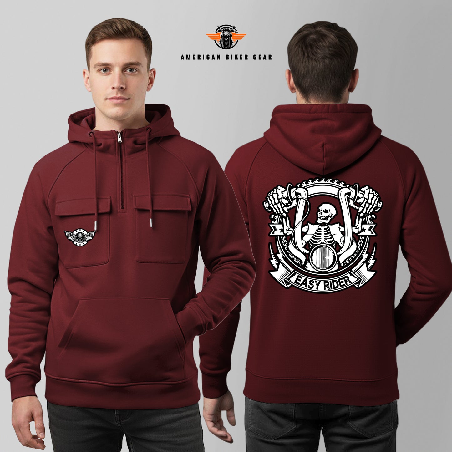 Easy Rider Multi-Pockets Zip Hoodie MN05