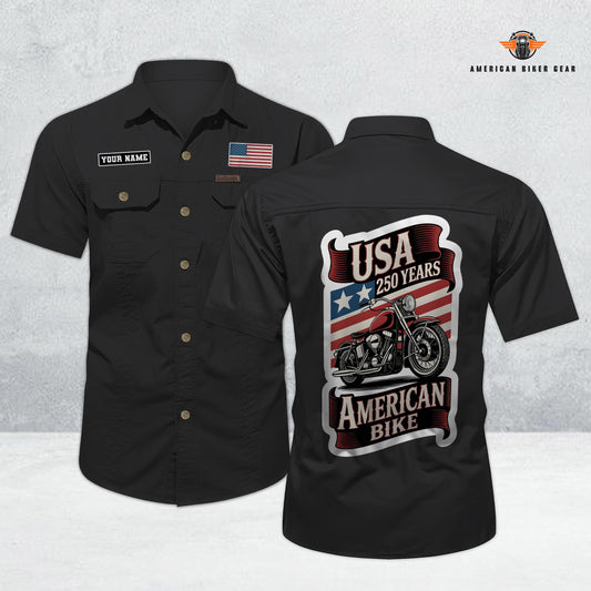 USA 250th Anniversary Biker Personalized Short Sleeve Cargo Shirt TG04