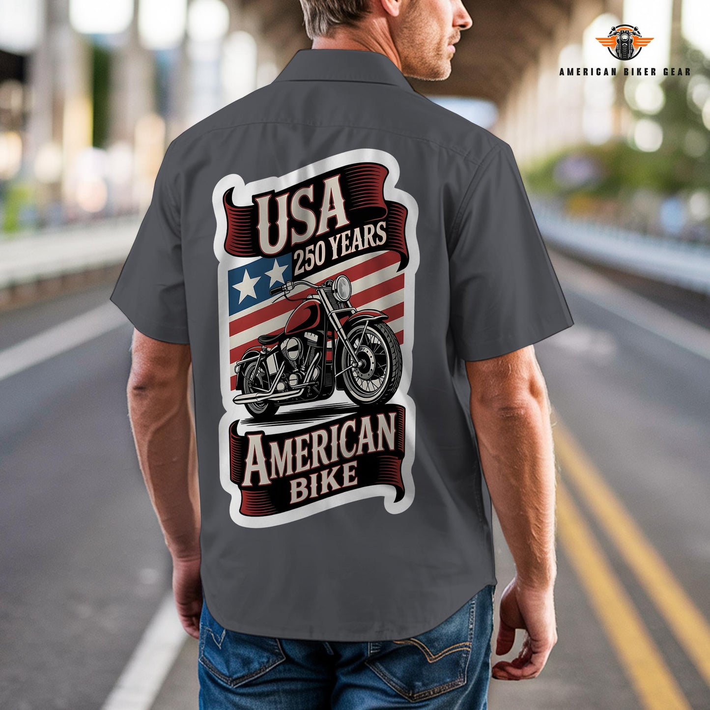 USA 250th Anniversary Biker Personalized Short Sleeve Cargo Shirt TG04