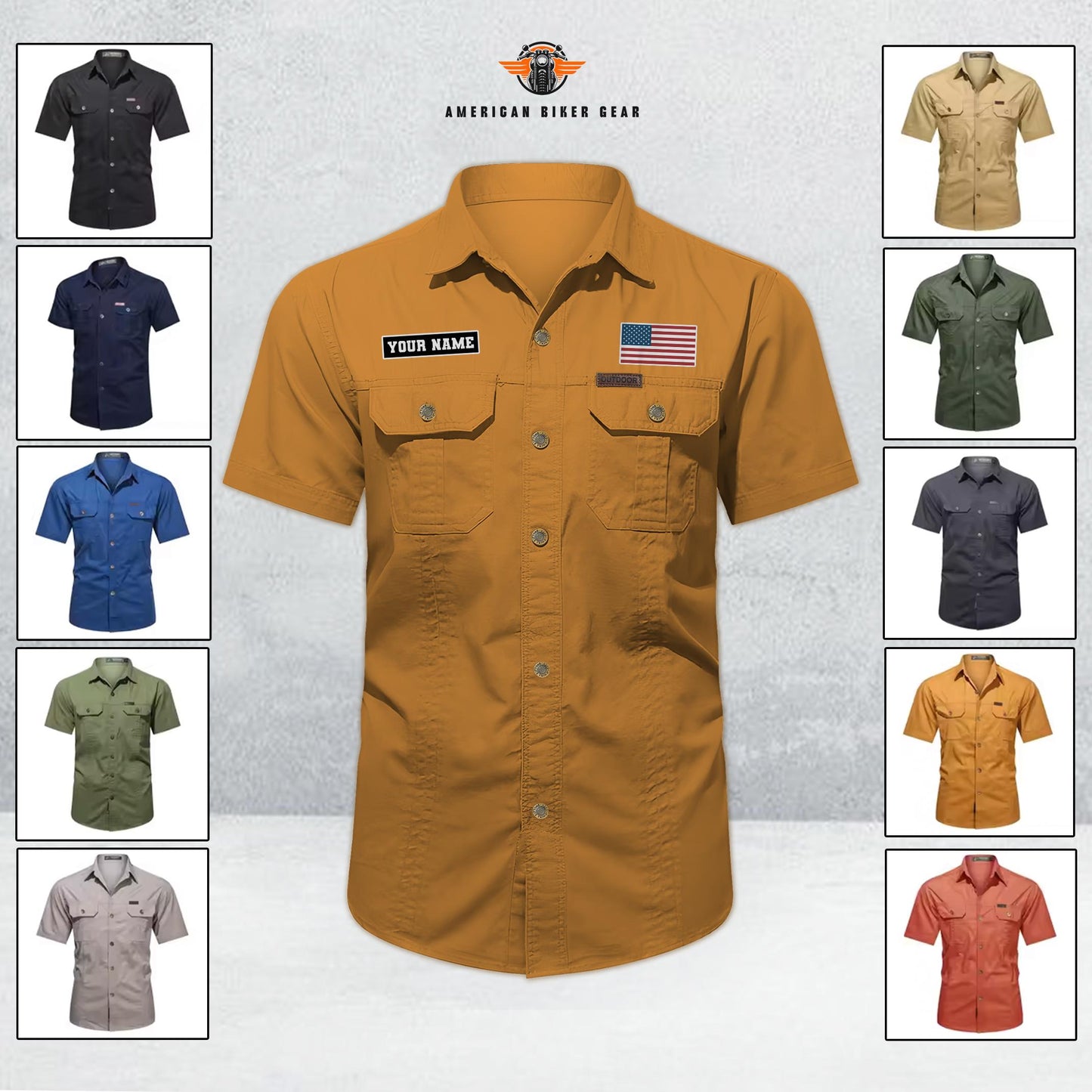 USA 250th Anniversary Biker Personalized Short Sleeve Cargo Shirt TG04