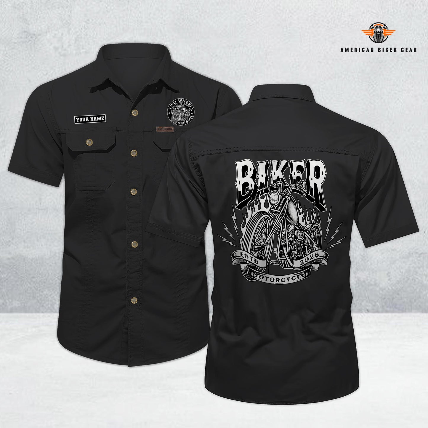 Biker Personalized Short Sleeve Cargo Shirt TG05
