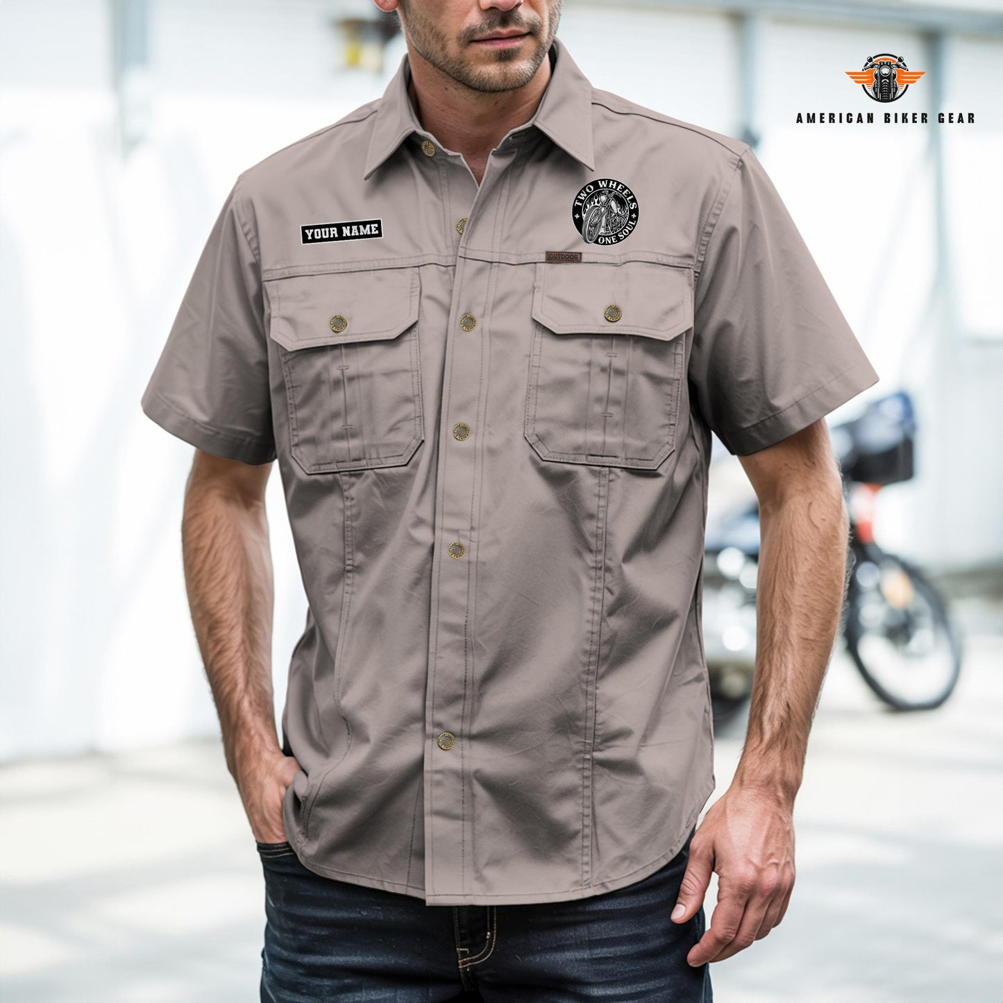 Biker Personalized Short Sleeve Cargo Shirt TG05