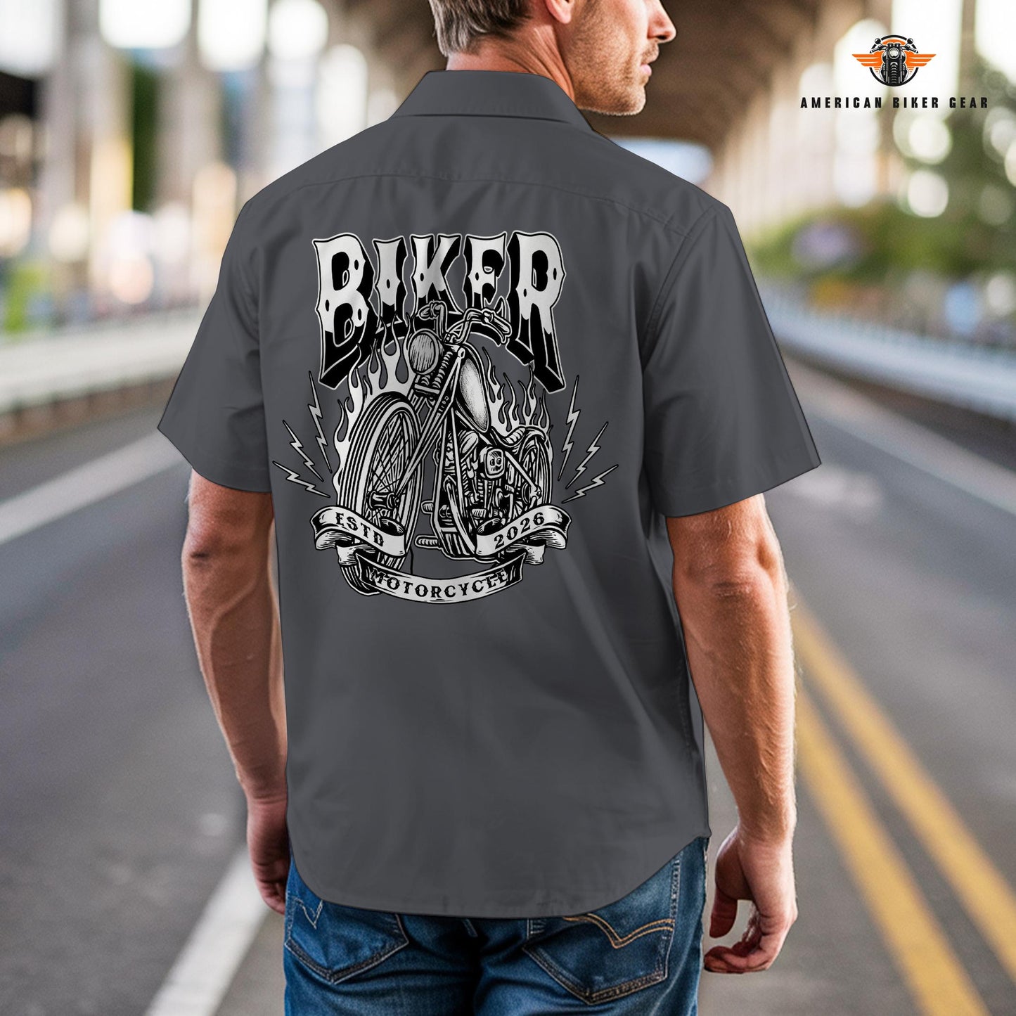 Biker Personalized Short Sleeve Cargo Shirt TG05
