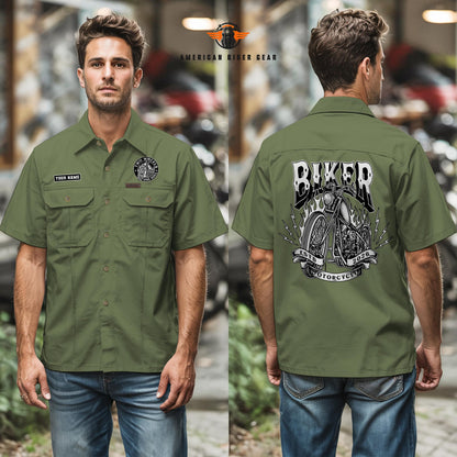Biker Personalized Short Sleeve Cargo Shirt TG05