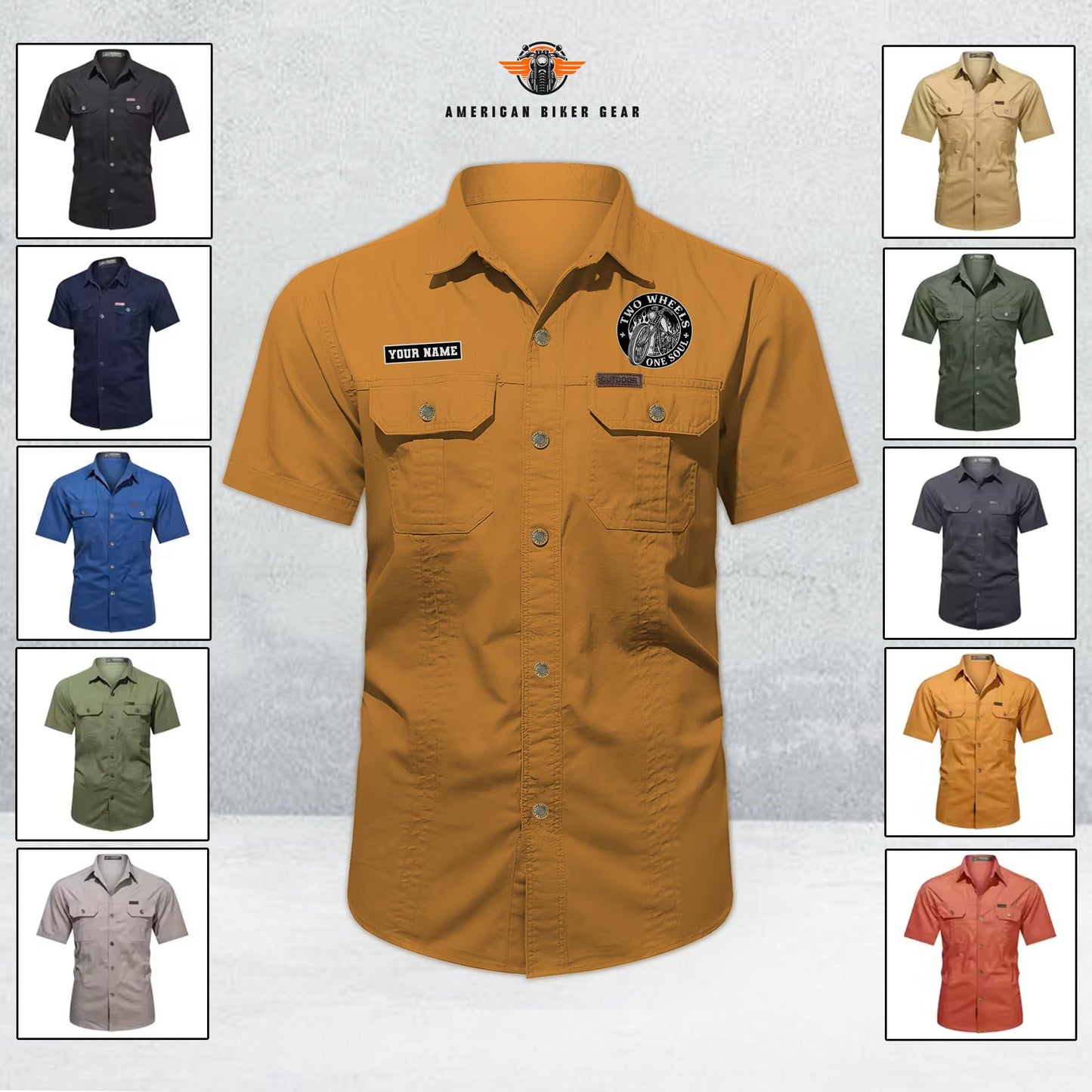 Biker Personalized Short Sleeve Cargo Shirt TG05