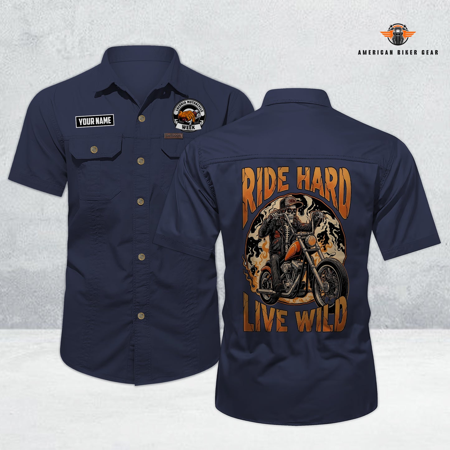 Laconia Biker Personalized Men’s Short Sleeve Cargo Shirt TG14