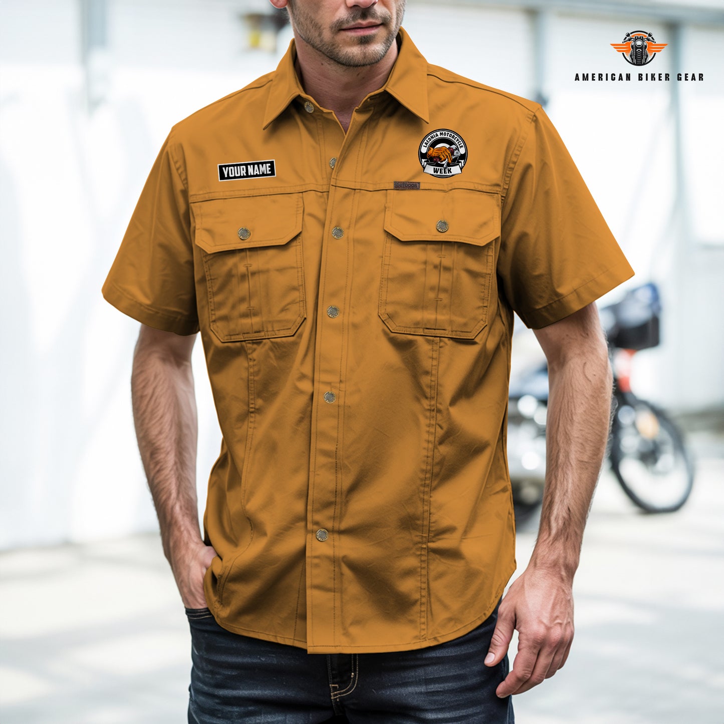 Laconia Biker Personalized Men’s Short Sleeve Cargo Shirt TG14
