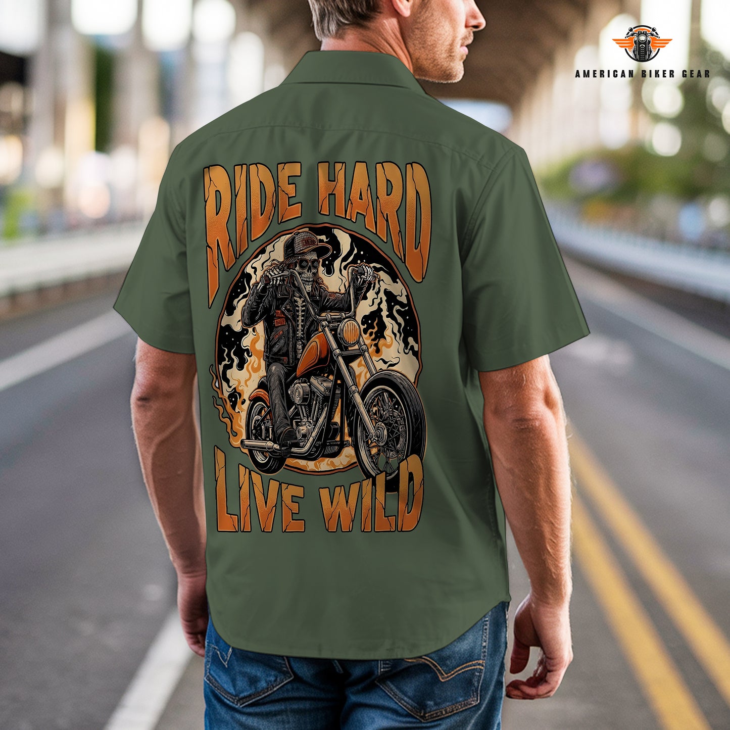 Laconia Biker Personalized Men’s Short Sleeve Cargo Shirt TG14