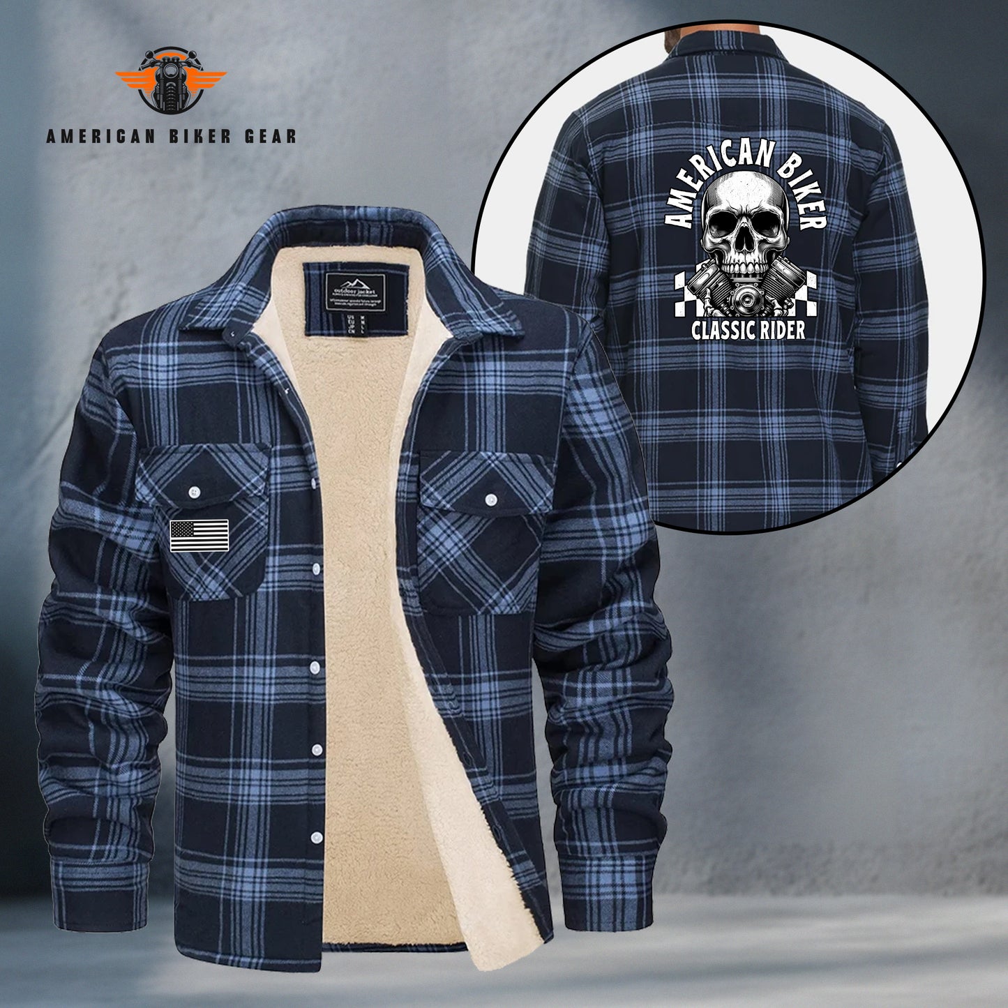 American Biker Classic Rider Fleece Flannel TG015