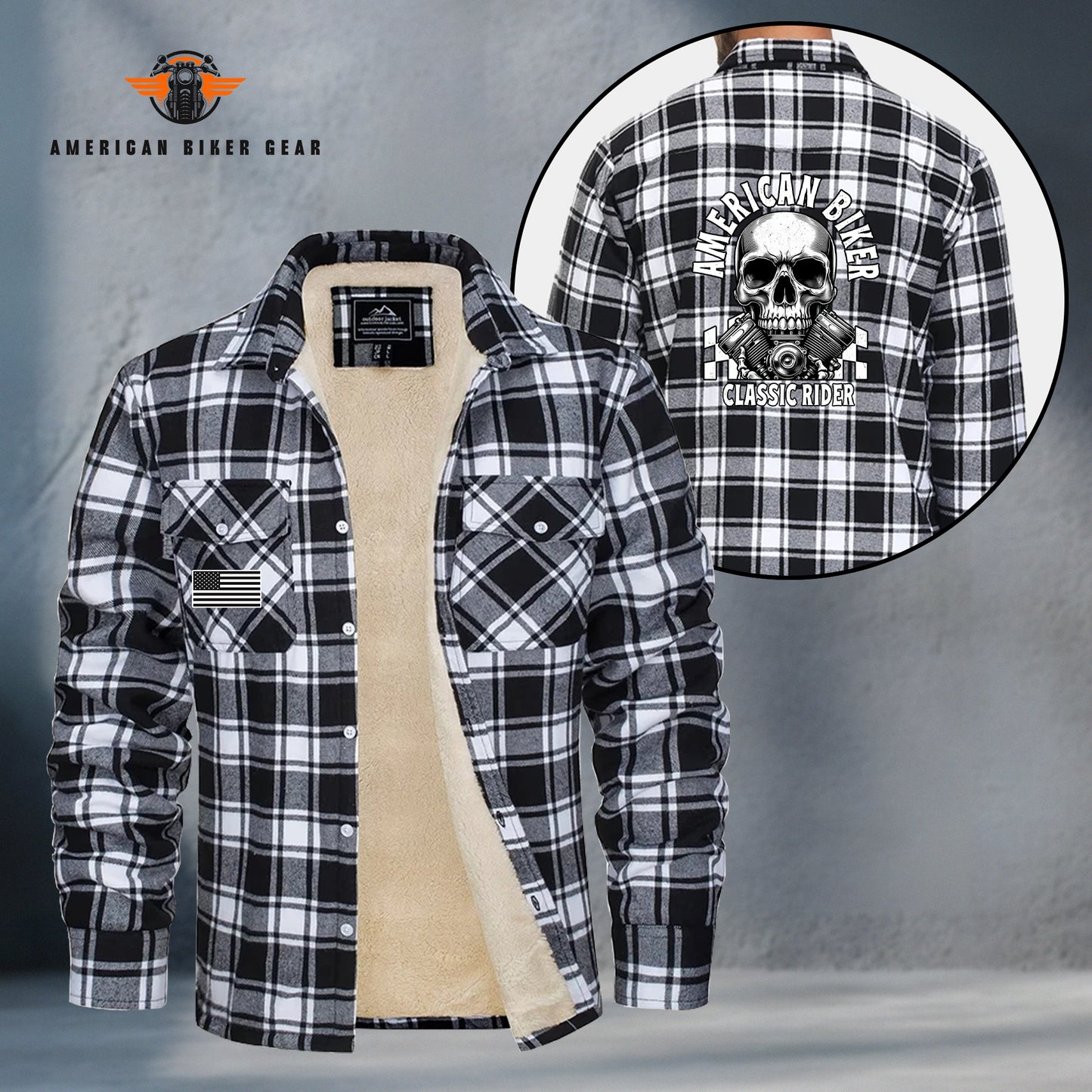 American Biker Classic Rider Fleece Flannel TG015