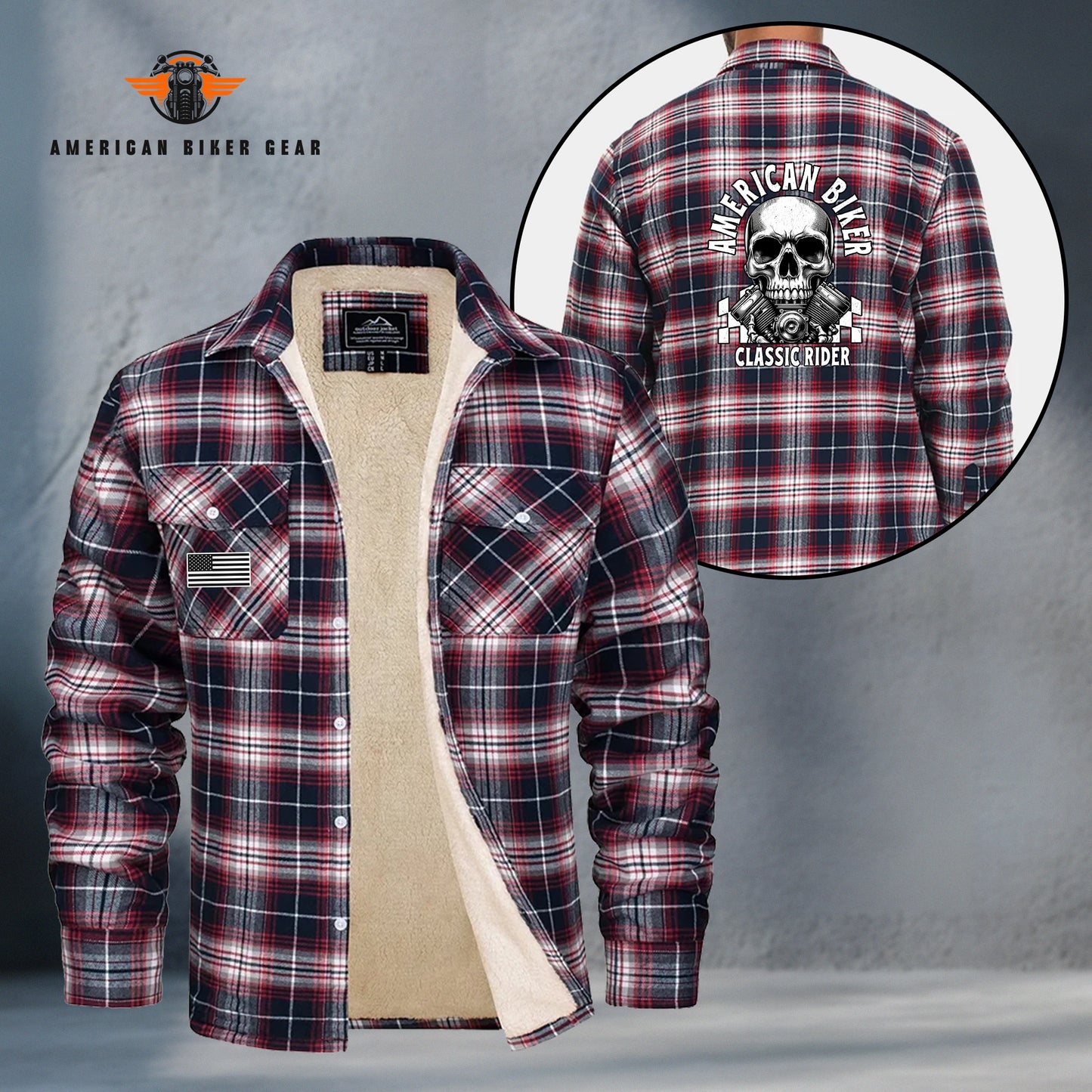 American Biker Classic Rider Fleece Flannel TG015