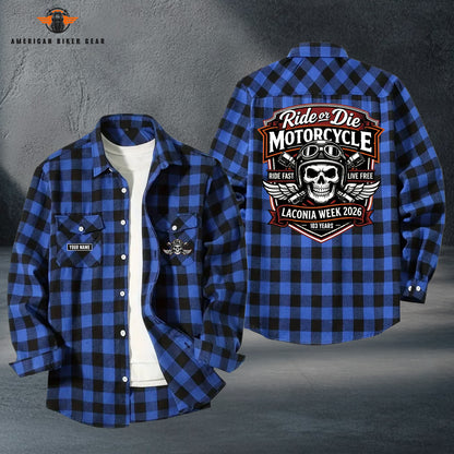 Biker Personalized Casual Flannel Long Sleeve Shirt TG16