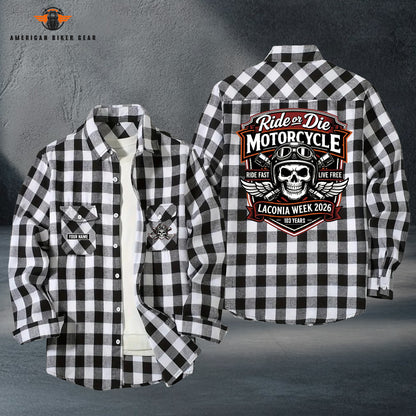 Biker Personalized Casual Flannel Long Sleeve Shirt TG16