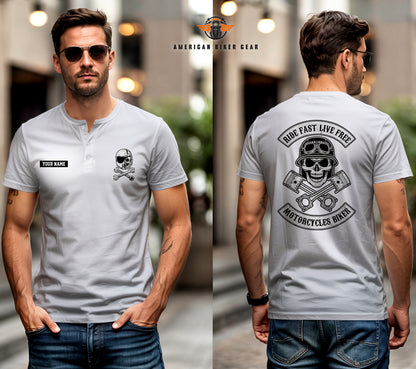 Ride Fast Live Free Henley Shirt