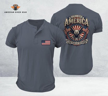 USA 250th Anniversary Personalized Henley Shirt TG13