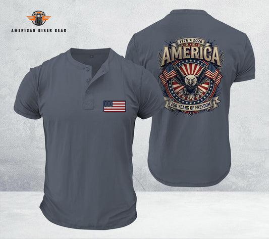 USA 250th Anniversary Personalized Henley Shirt TG13