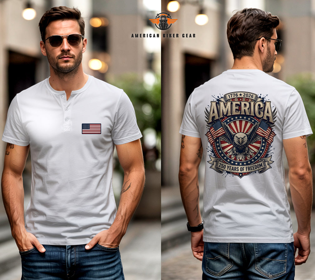 USA 250th Anniversary Personalized Henley Shirt TG13