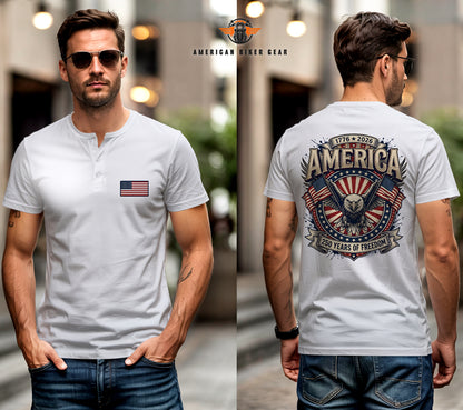 USA 250th Anniversary Personalized Henley Shirt TG13