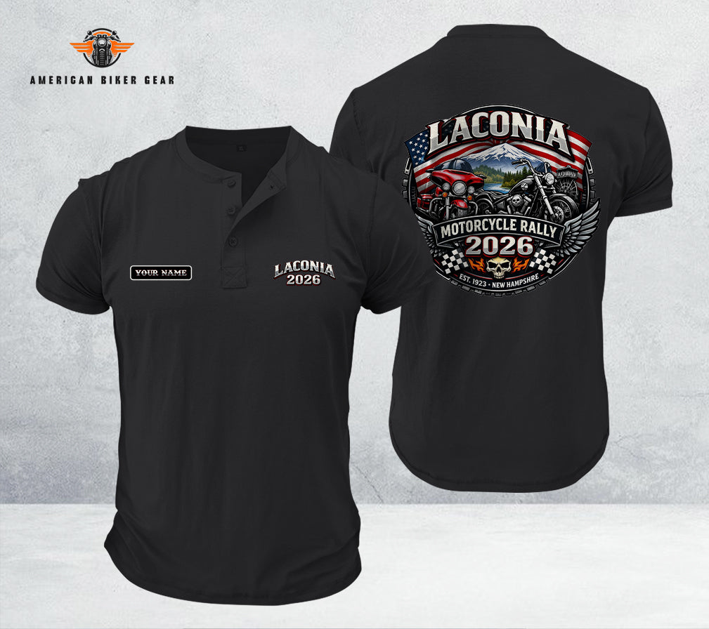 Laconia Biker Personalized Henley Shirt TG27