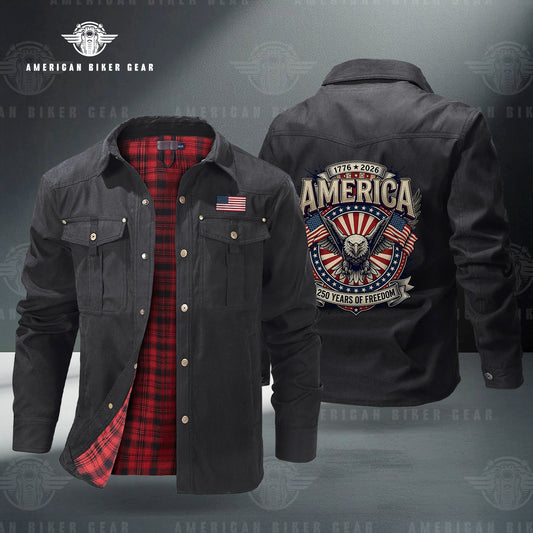 USA 250th Anniversary Personalized Line Flannel Jacket TG08