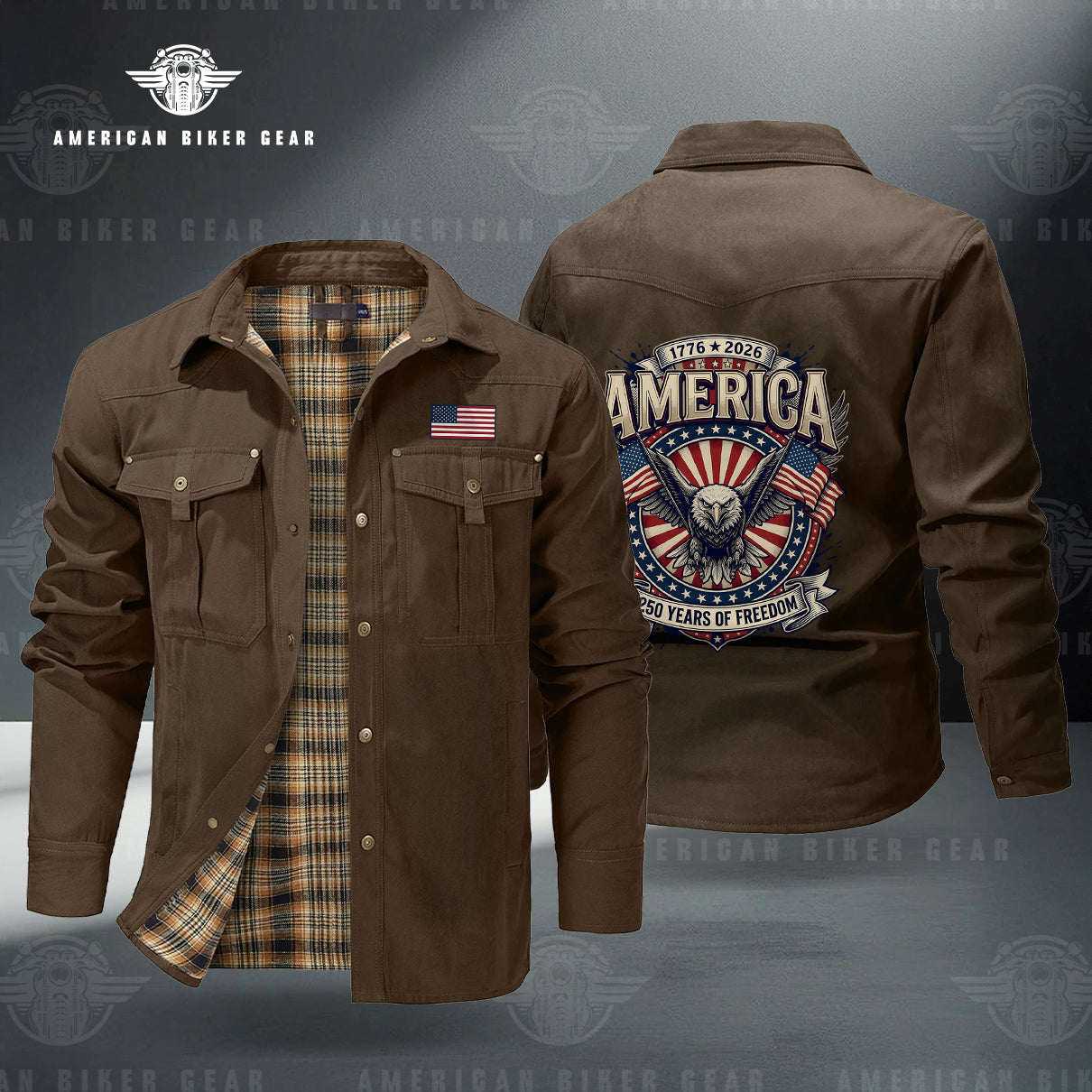 USA 250th Anniversary Personalized Line Flannel Jacket TG08