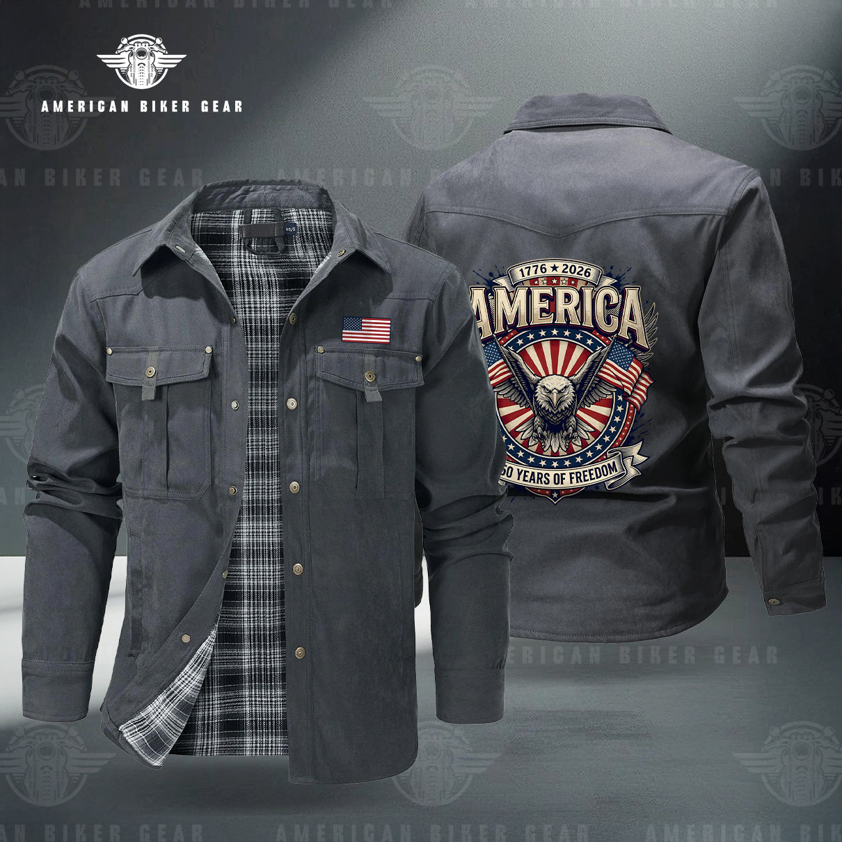 USA 250th Anniversary Personalized Line Flannel Jacket TG08