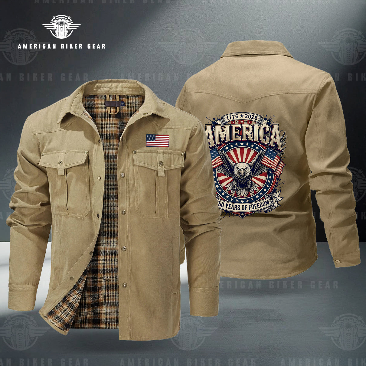 USA 250th Anniversary Personalized Line Flannel Jacket TG08