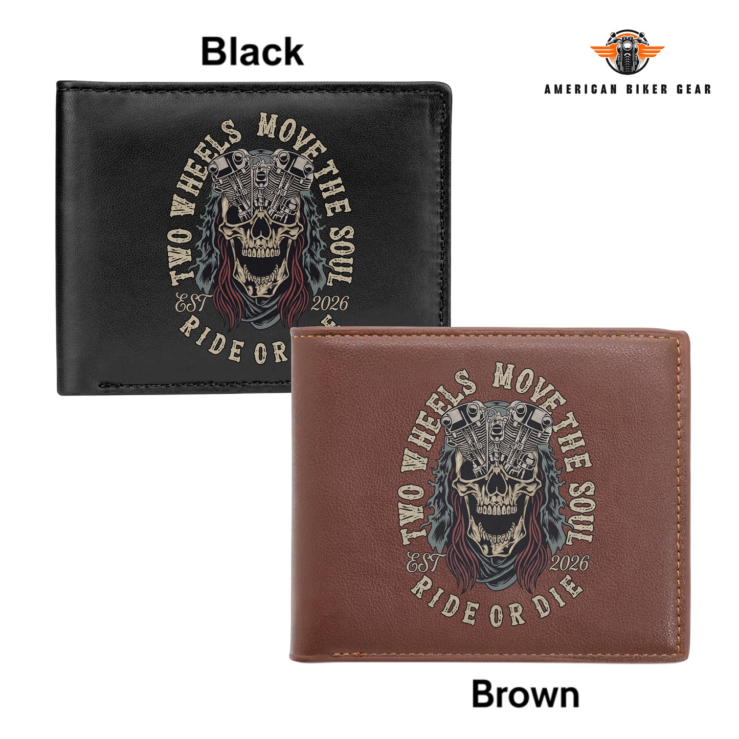 Biker Personalized Men’s Leather Bifold Wallet TG03