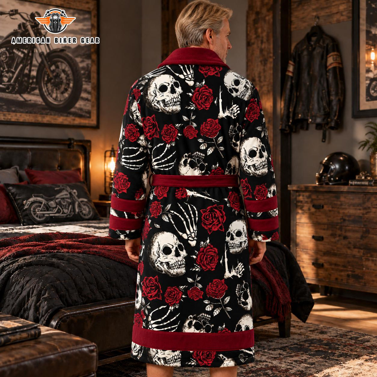 Gothic Skull & Rose Bathrobes TG17