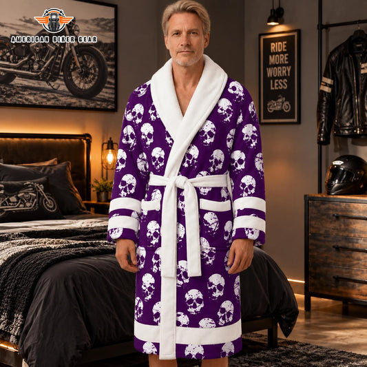 Purple Skull Print Bathrobes TG18
