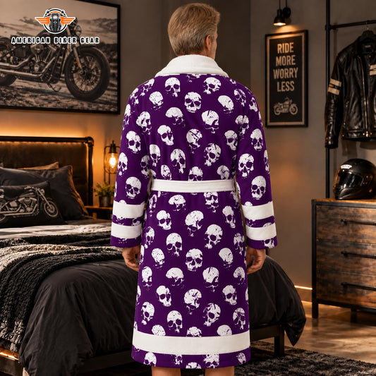 Purple Skull Print Bathrobes TG18