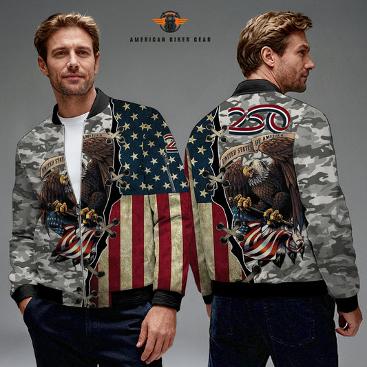 Biker USA 250th Anniversary Personalized Classic Bomber Jacket TG04