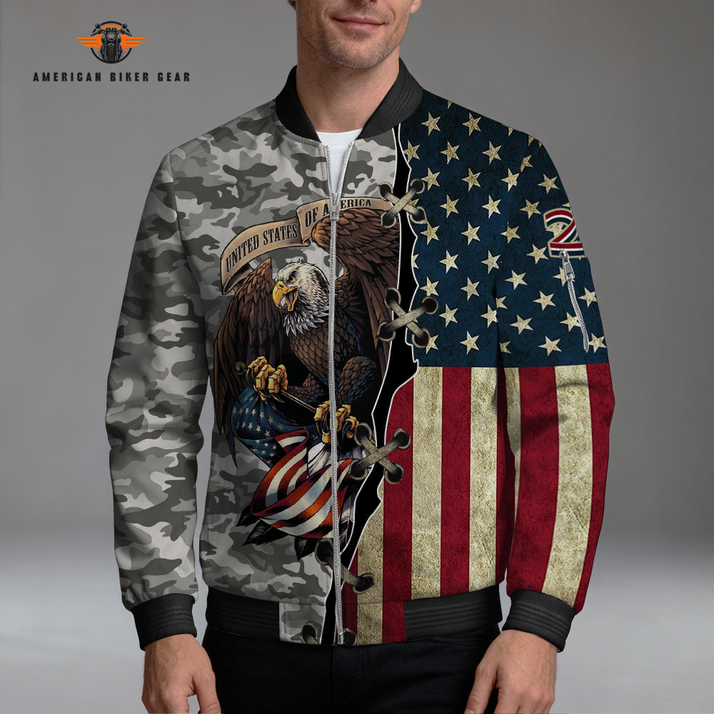Biker USA 250th Anniversary Personalized Classic Bomber Jacket TG04