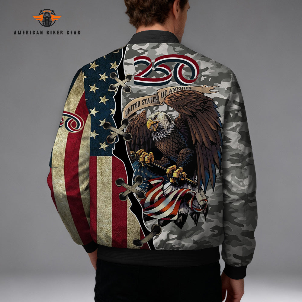 Biker USA 250th Anniversary Personalized Classic Bomber Jacket TG04