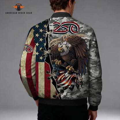 Biker USA 250th Anniversary Personalized Classic Bomber Jacket TG04
