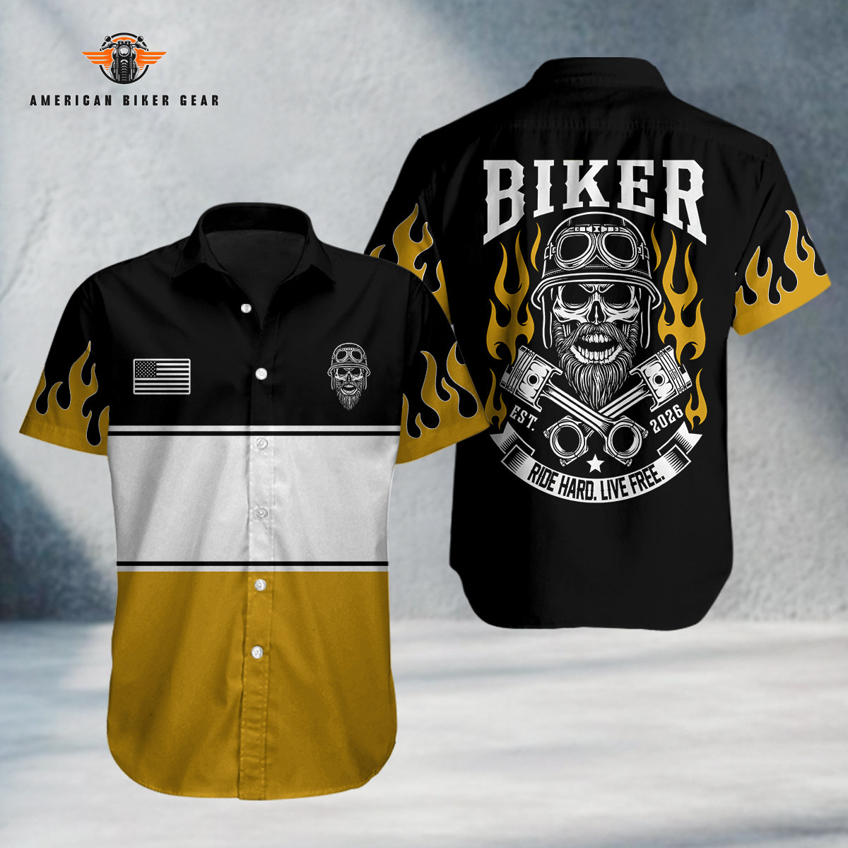 Biker Personalized Button Shirt GT12