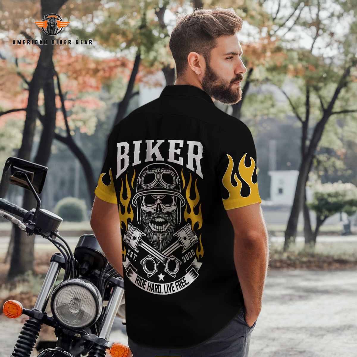 Biker Personalized Button Shirt GT12