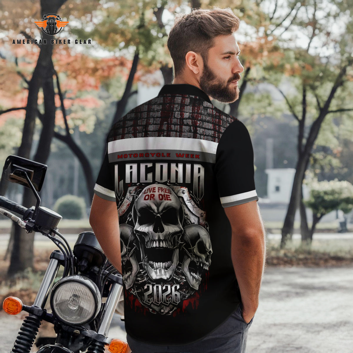 Laconia Biker Personalized Button Shirt TG17